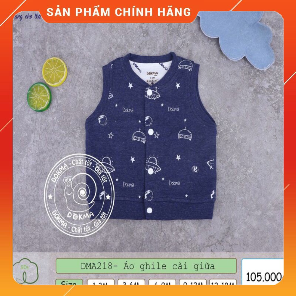 Áo gile cài giữa DOKMA DMA218 SIZE 1-18M ( chọn màu nhắn tin shop )