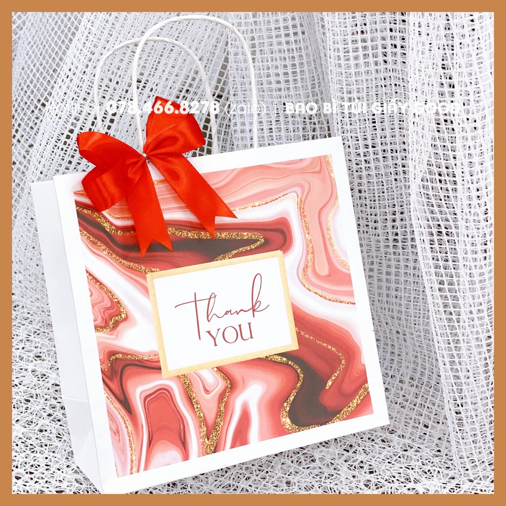 Túi quà tặng giấy kraft mẫu vân đá sang trọng đựng quà tặng cho đối tác, khách hàng KHÔNG KÈM NƠ