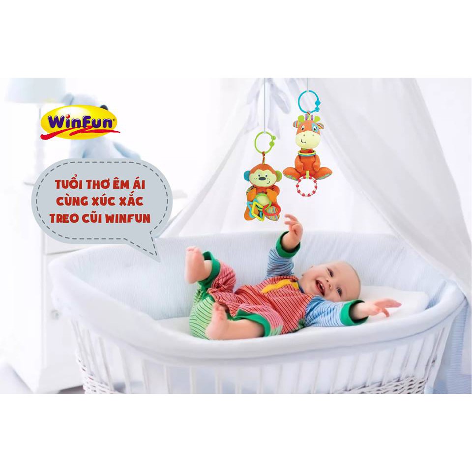 Đồ chơi thú bông xúc xắc treo cũi khỉ con Winfun 0119