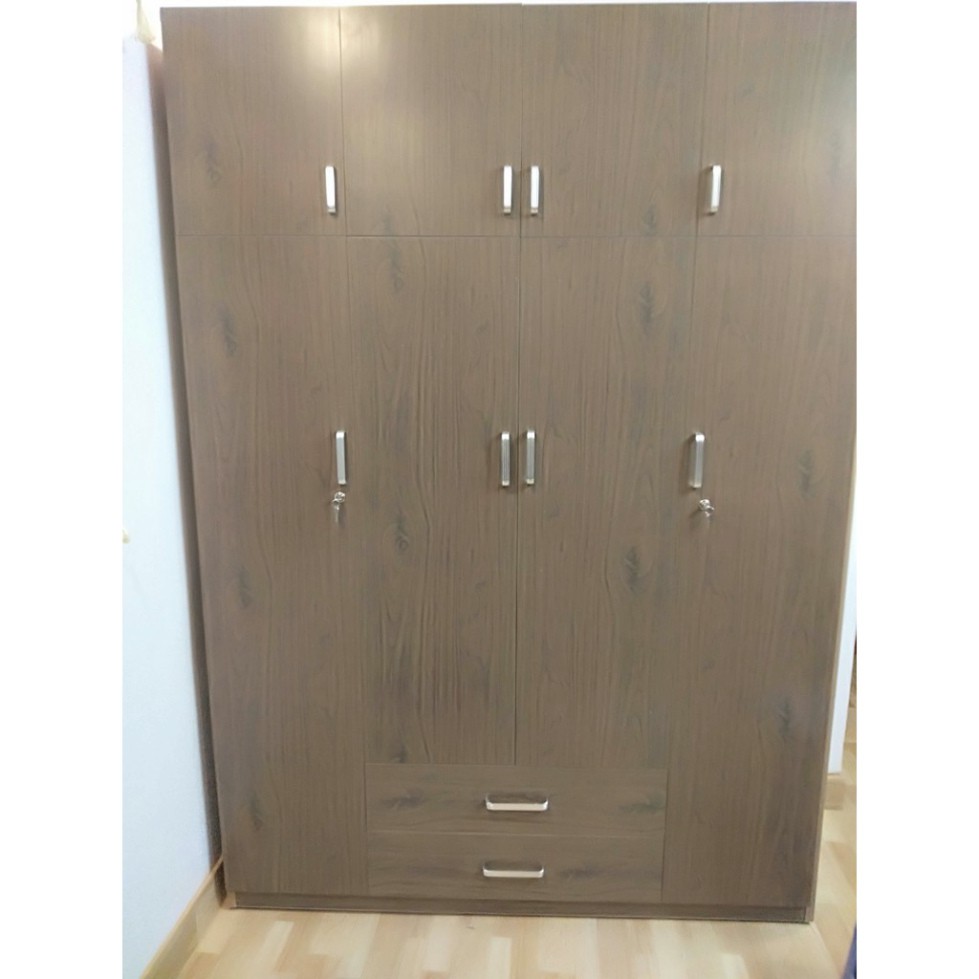 Tủ quần áo 4 cánh cao kịch trần có khoang để chăn giá rẻ free ship vận chuyển lắp đặt nhựa chính hãng cao 2m4 ngang 1m65