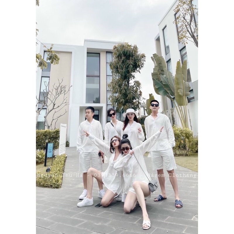 [HÀNG CHUẨN] Bộ áo sơ mi đũi 1 túi +quần sort