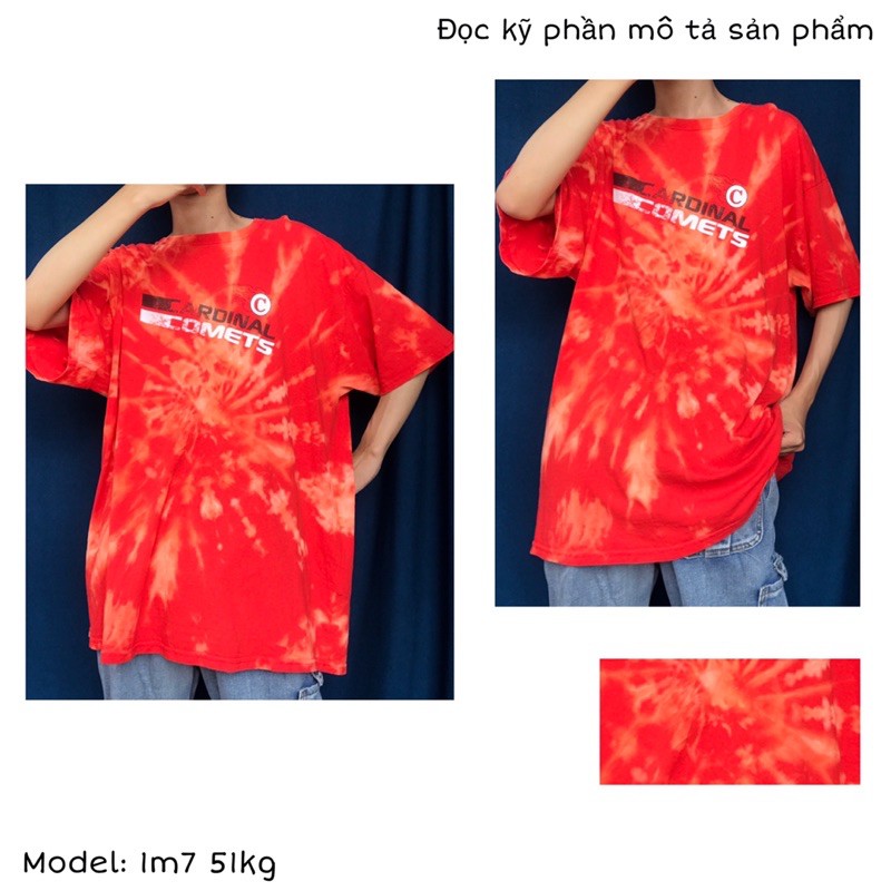 2HAND - ÁO THUN MỸ LOANG MÀU ĐỎ, HỒNG, UNISEX, OVERSIZE TIEDYE TEE SIÊU ĐẸP VÀ NỔI BẬT, NĂNG ĐỘNG LOCALBRAND