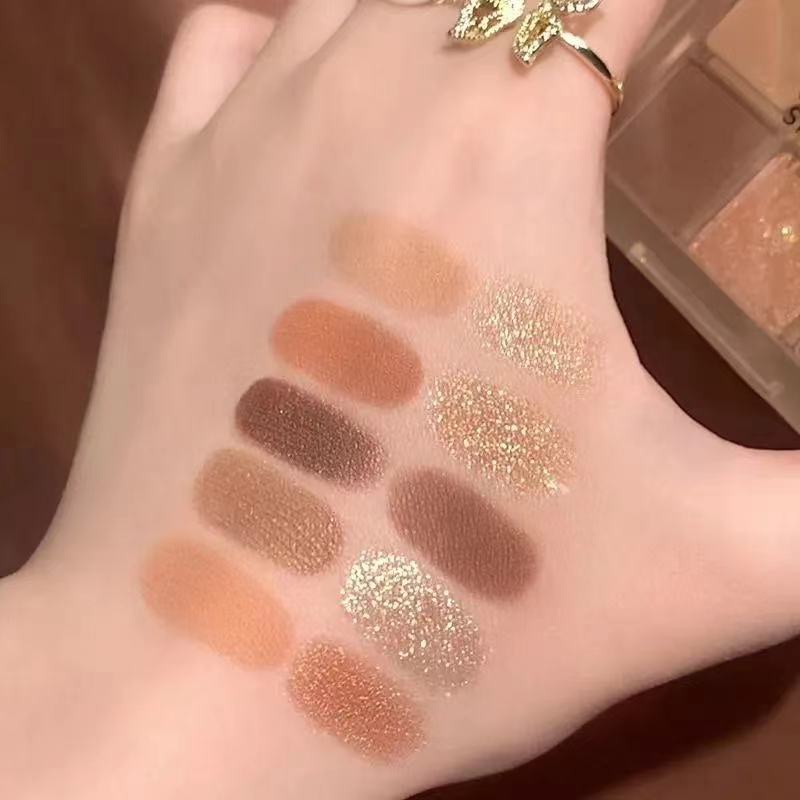 [Hàng mới về] Bảng Phấn Mắt Màu Lì Và Ánh Nhũ Lấp Lánh Trong Suốt Thời Trang