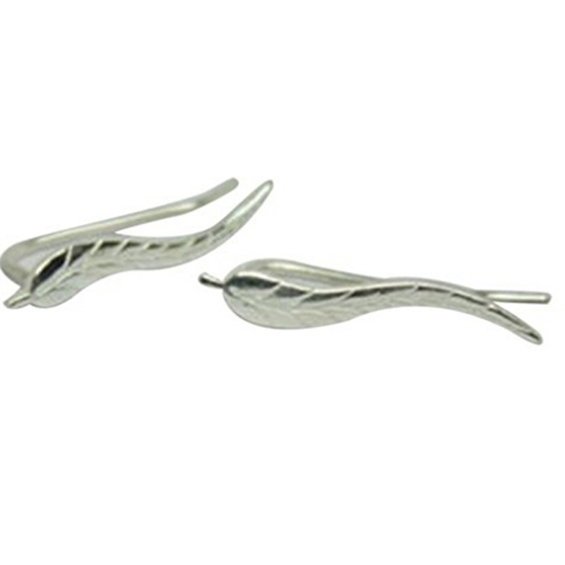 1 đôi bông tai kim loại hình chiếc lá thời trang cho nữ