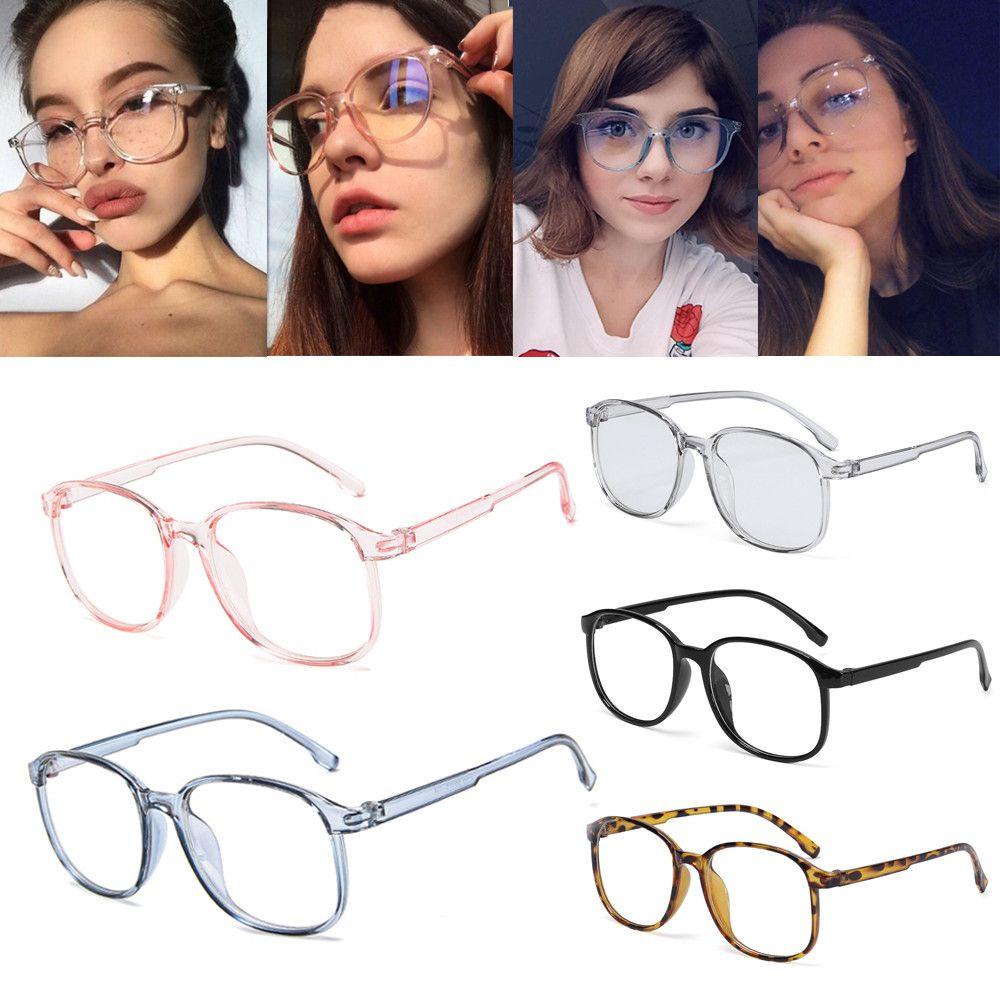 MIH Mắt Kính Gọng Tròn Trong Suốt Chống Tia Sáng Xanh