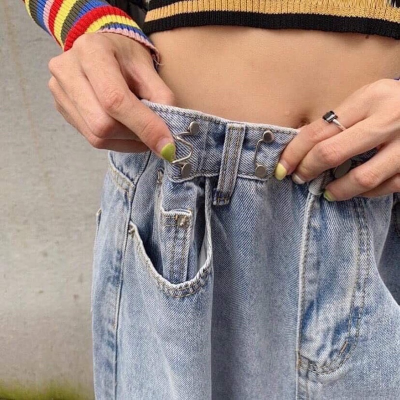 Quần Baggy Jean SEMI Ống Rộng Cạp Chỉnh Nút Gài Eo Ulzzang FREESHIP  Quần jean ống rộng