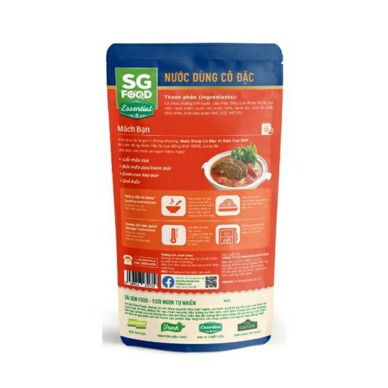 Nước dùng cô đặc vị riêu cua 180g SG food ( gói gia vị nấu lẩu)