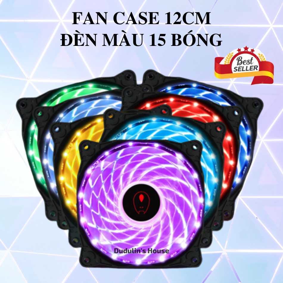 [GIÁ TỐT] Quạt Fan Case 12 cm led 7 màu (15 bóng ) RED DRAGON