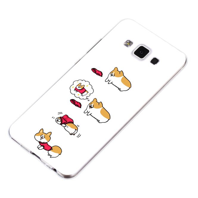 Ốp điện thoại hình chú chó dễ thương cho Samsung A3 A5 A7 A8 Plus (2016-2018) Note 3 4 5 8 Galaxy E5