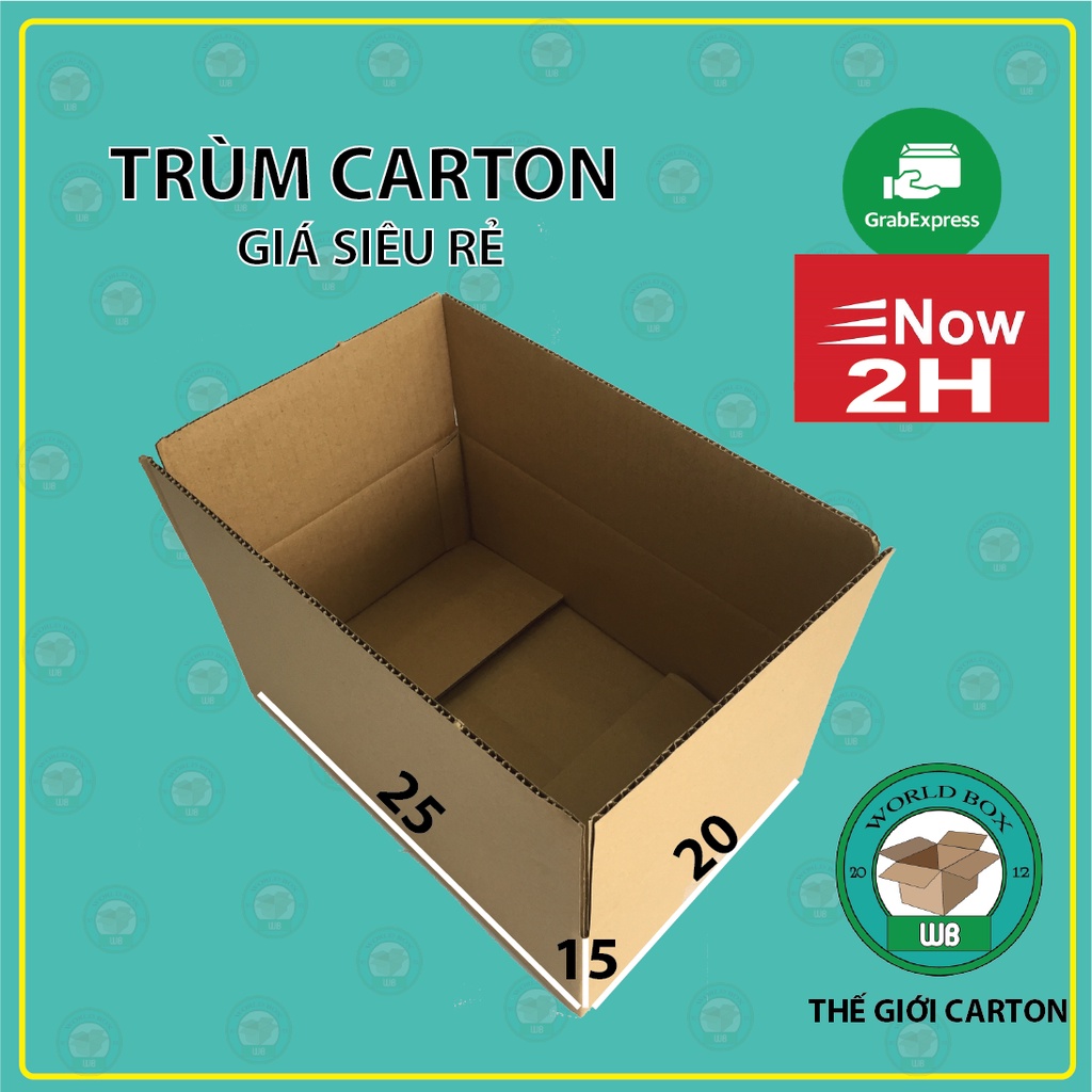 Thùng hộp đóng hàng 25x20x15 bộ 10 không in