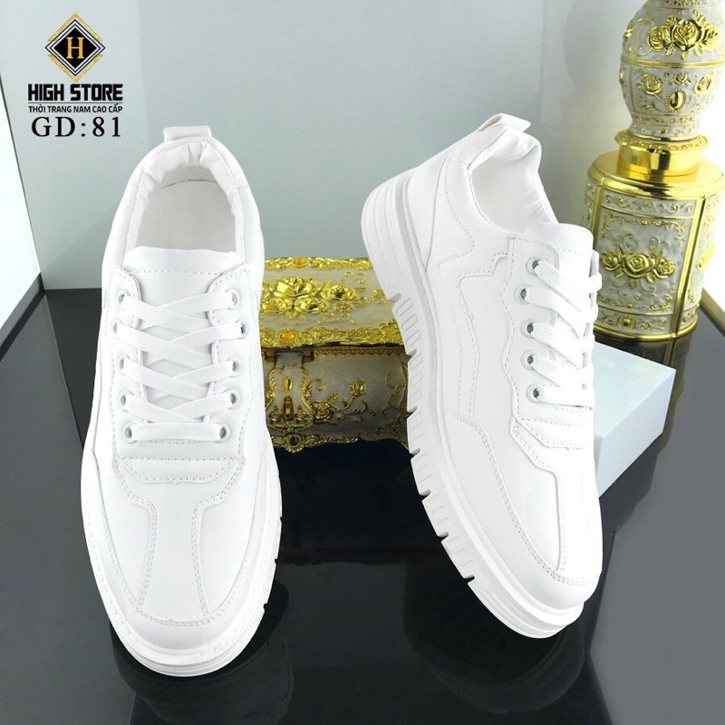 Giày Da Thể Thao Nam Màu Trắng Cao Cấp -  GD81