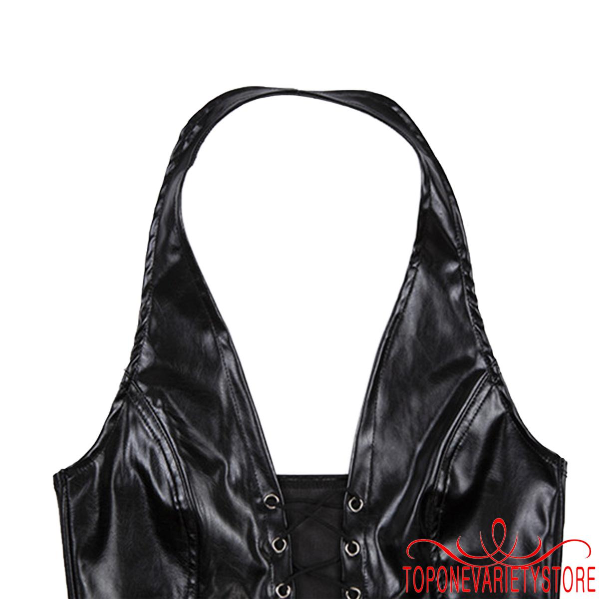 Áo Yếm Da Pu Cột Dây Thiết Kế Hở Lưng Quyến Rũ | BigBuy360 - bigbuy360.vn