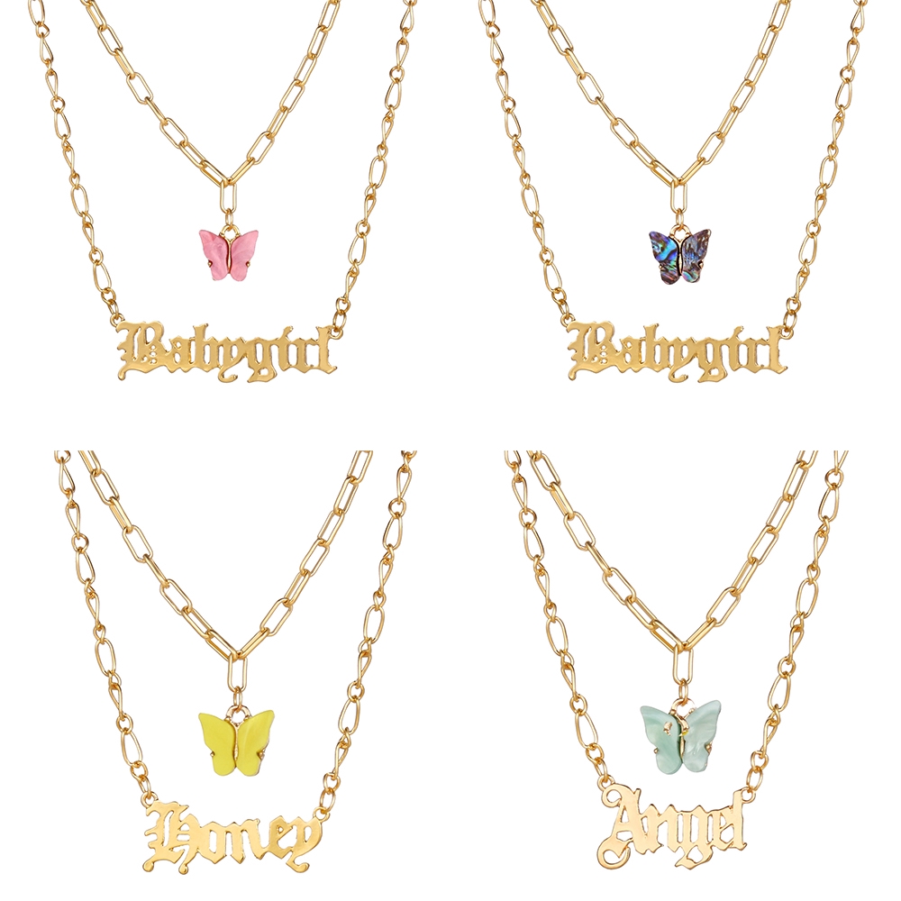 Dây Chuyền Hishop Hình Bướm Và Chữ Thời Trang Cho Nữ