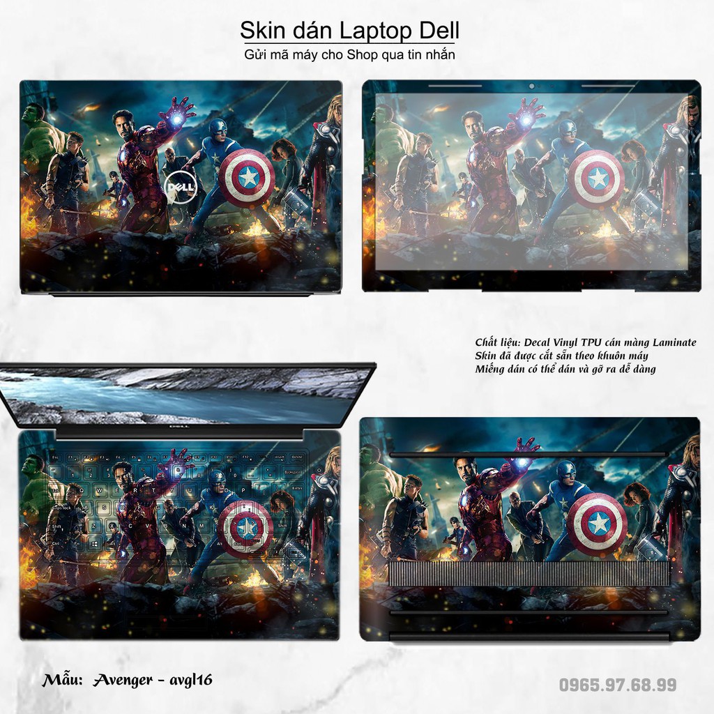 Skin dán Laptop Dell in hình Avenger _nhiều mẫu 4 (inbox mã máy cho Shop)