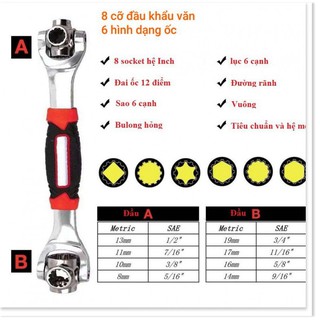 Cờ lê 8 đầu xoay đa năng 48 trong 1