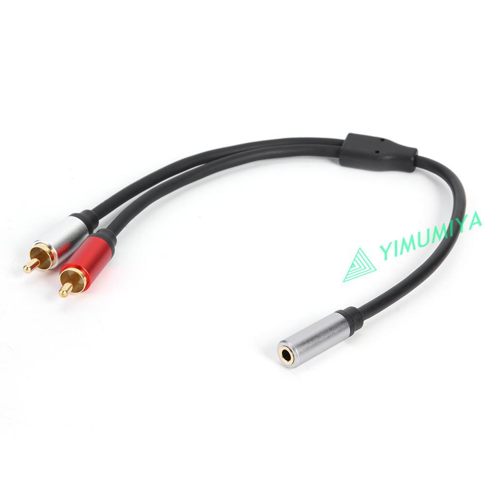 Cáp Chuyển Đổi Âm Thanh Chữ Y Từ Đầu Cái 3.5mm Sang 2 Rca Dài 0.3m