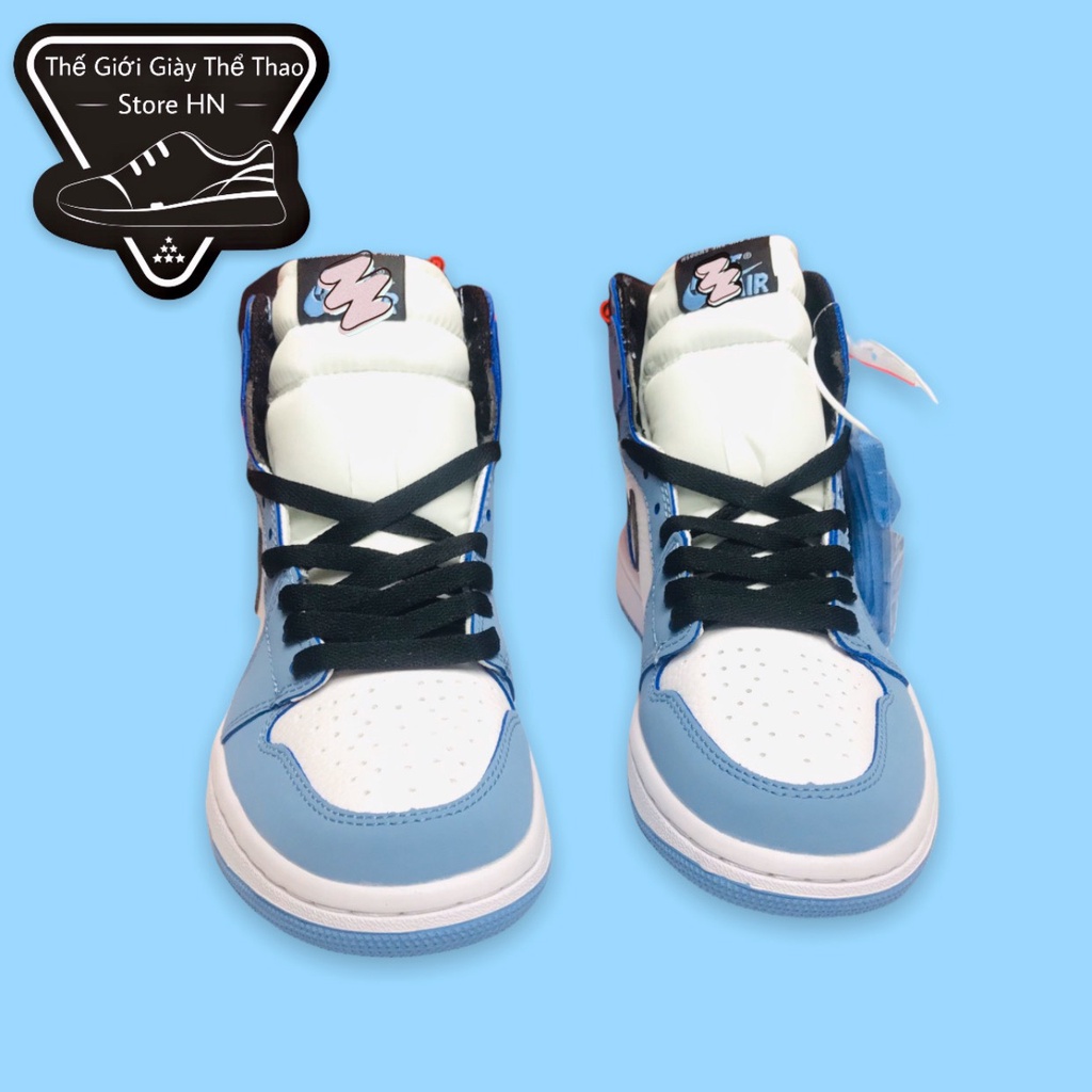 Giày Sneaker Air Jordan Cao Cổ, Giày JD1 xanh da trời baby cao cổ mới màu xanh university