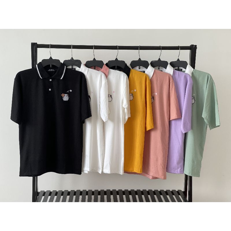 Áo polo ❤️Full size❤️HÌNH THẬT 100% B'teen tay lỡ chuột cầm hoa