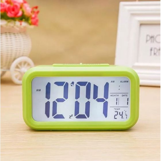 Đồng Hồ Báo Thức Kỹ Thuật Số Đèn LED Nền Cảm Biến Đa Chức Năng Thời Gian Lịch Báo Thức Nhiệt Độ ( màu ngẫu nhiên)
