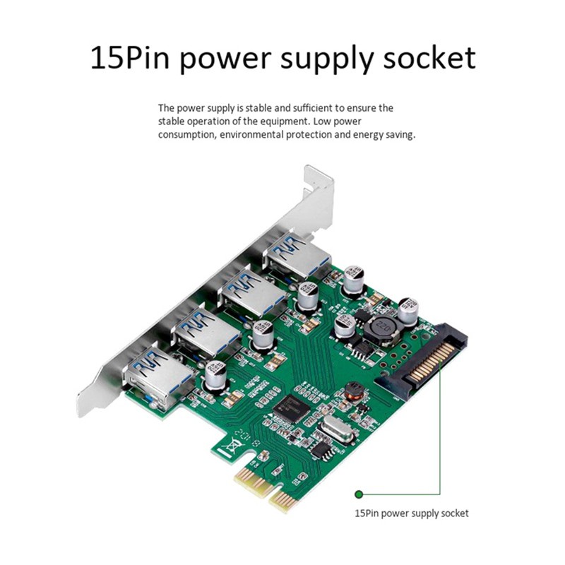 Thẻ Chuyển Đổi Pcie Sang 4 Cổng Usb 3.0 Pcie2.0