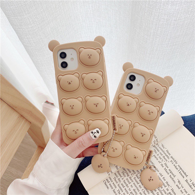 Ốp Điện Thoại Hình Gấu Chơi Game Giảm Căng Thẳng Cho 12 11 Pro Max Xr X Xs Max 7 8 Plus Se