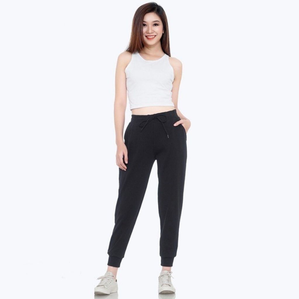 Quần nỉ bozip thu đông nữ Ulzzang mặc nhà đi chơi đều đẹp, quần jogger nữ bo gấu chất thun trẻ trung TED06