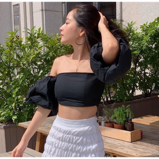 STARROOM Áo ngang vai dáng ôm tay bồng AHD071949 💛