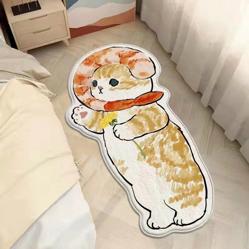 Thảm chân giường len lông cừu cute đáng yêu trang trí phòng ngủ,phòng khách- Kanta store