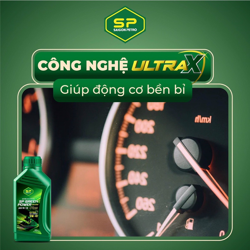 [CHÍNH HÃNG] Dầu Nhớt Xe Tay Ga 1L - SAIGONPETRO - GREENPOWER PLUS 4T SCOOTER, Dầu Gốc Tổng Hợp 100% SNGA1L