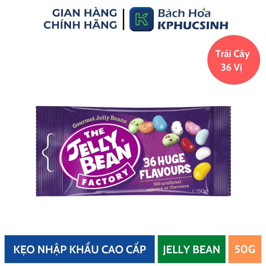 Kẹo hạt trái cây Jelly bean 36 vị gói 50g KPHUCSINH - Hàng Chính Hãng