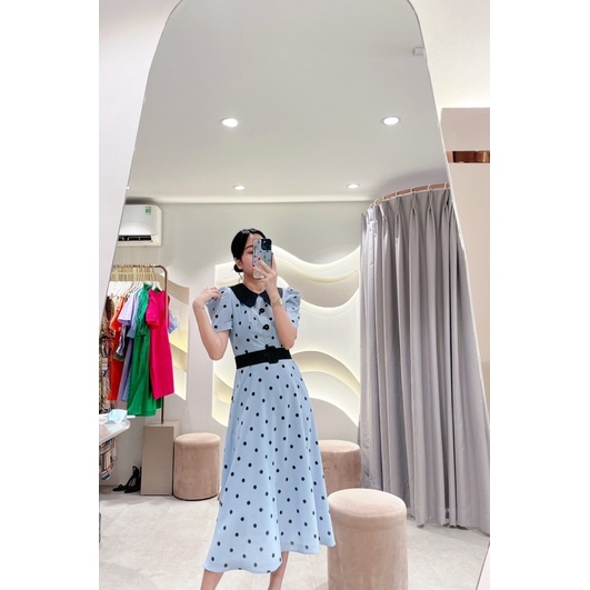 LIIN - Váy cổ phối hoạ tiết chấm bi | BigBuy360 - bigbuy360.vn