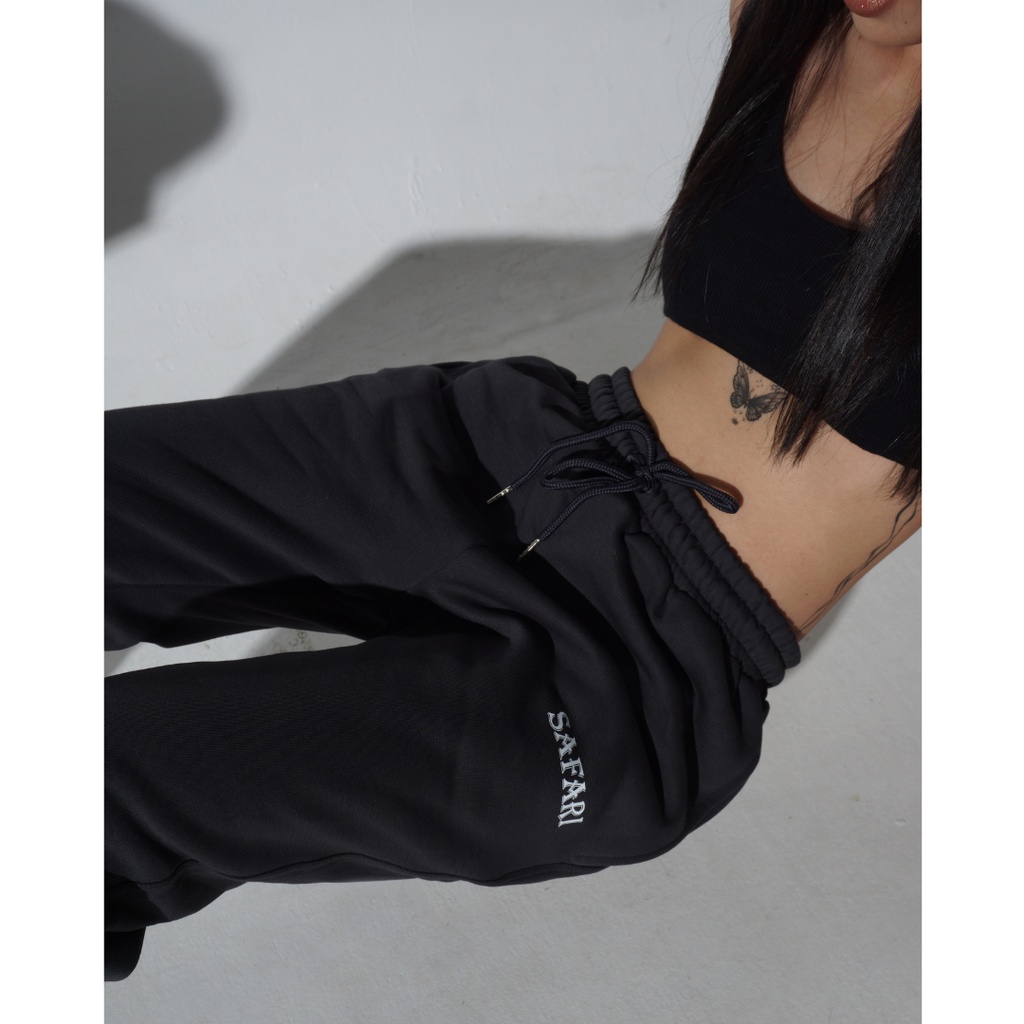 Quần ống rộng Nam nữ dáng suông unisex nỉ bông dày dặn SAFARI TPSS2 - Xám chì