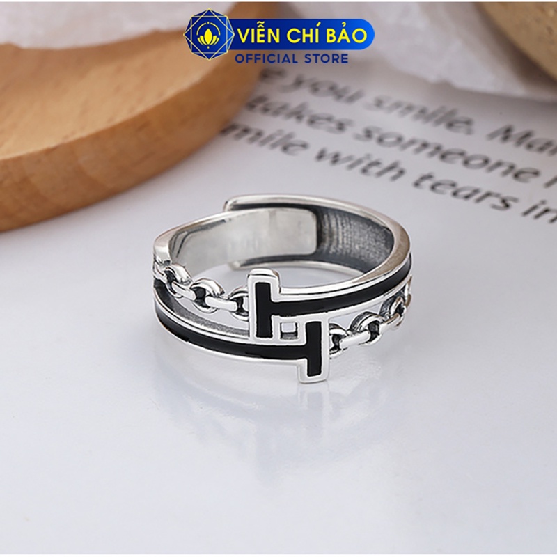 Nhẫn bạc nữ chữ T đối xứng chất liệu bạc 925 thời trang phụ kiện trang sức nữ thương hiệu Viễn Chí Bảo N000063