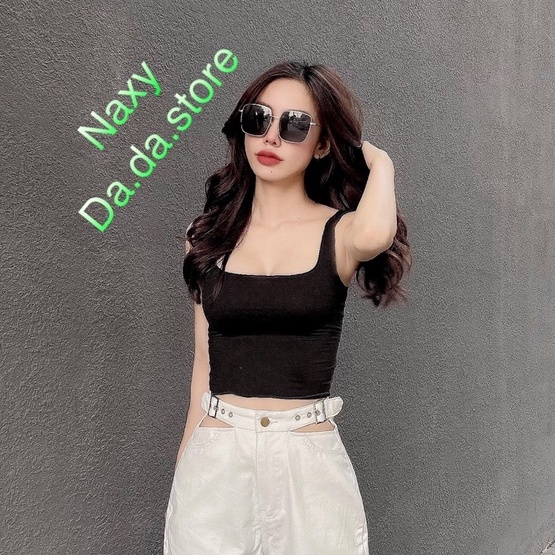 áo 2 dây bản to cổ vuông siêu xinh