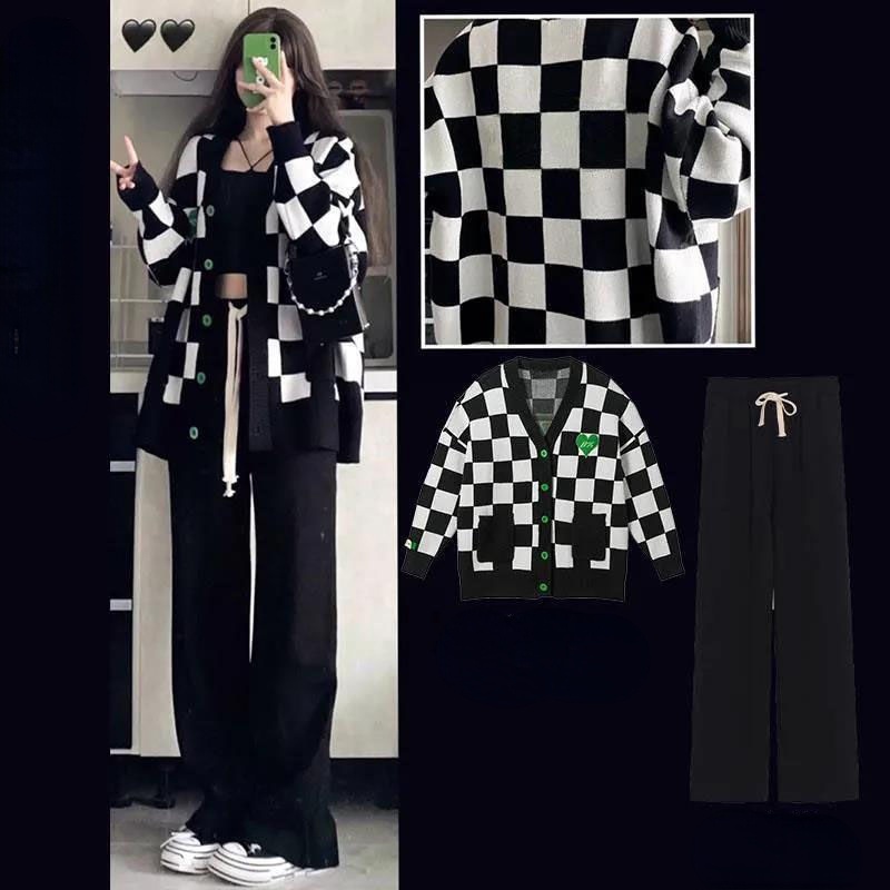 Set áo cardigan mềm + quần ống rộng thời trang cho nữ có bán lẻ