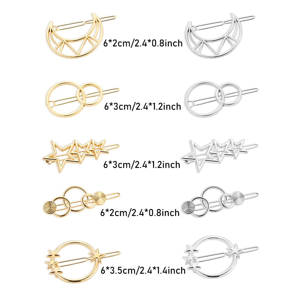 Kẹp tóc kim loại thiết kế kiểu hình học thời trang cho nữ