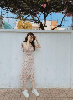 Set chân váy hoa + crop 2 dây vintage