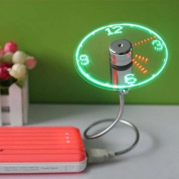 Quạt usb có hiển thị đèn led hình đồng hồ