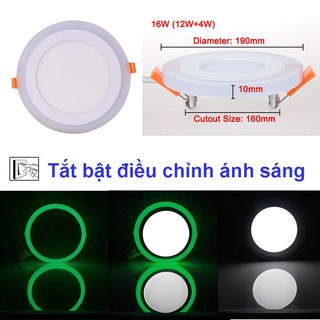 Đèn led âm trần siêu  mỏng viền đổi màu (6W+3 - Φ100)