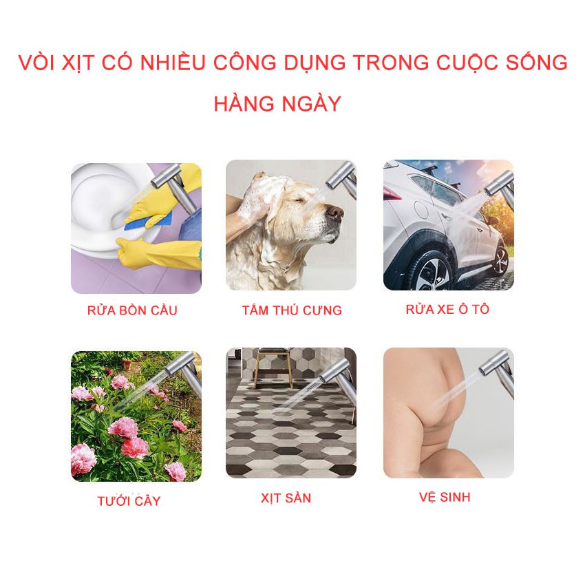 Bộ vòi xịt vệ sinh Richome QH-PJ004 inox 304 cao cấp