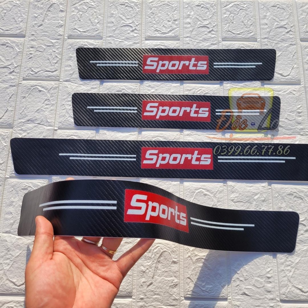 SPORTS - Nẹp Dán Logo SPORTS Chống Trầy Xước Bảo Vệ Bậc Cửa Xe Hơi/ Bảo Vệ Cốp Sau Xe Hơi Bền Đẹp