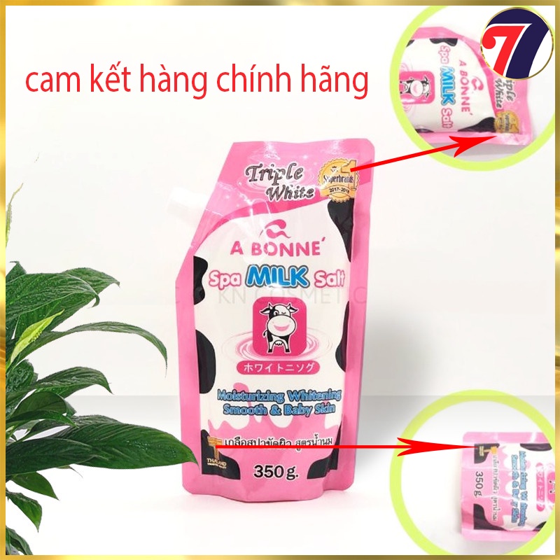 Muối Tắm Sữa Bò A Bonne Spa Milk Salt CHÍNH HÃNG 350g, Muối Tắm Tẩy Tế Bào Chết Hiệu Quả Sạch Bã Nhờn trên da A BONNE