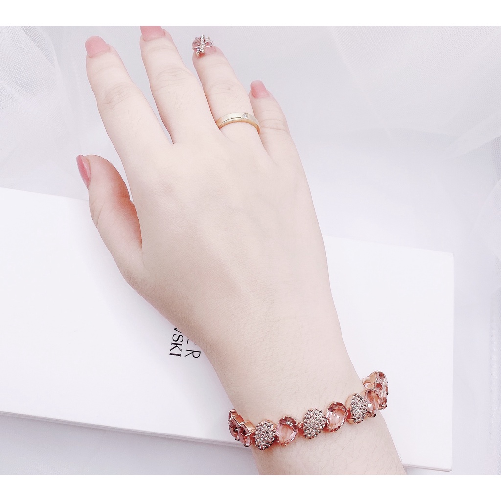 Vòng tay pha lê hồng Swarovski