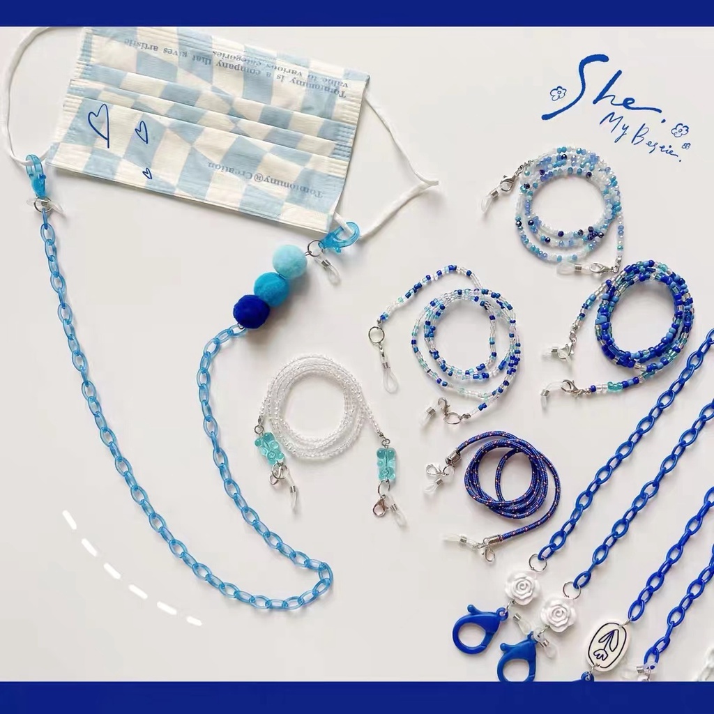 Dây Chuyền Mặt Acrylic Xanh Dương Sáng Tạo Mới