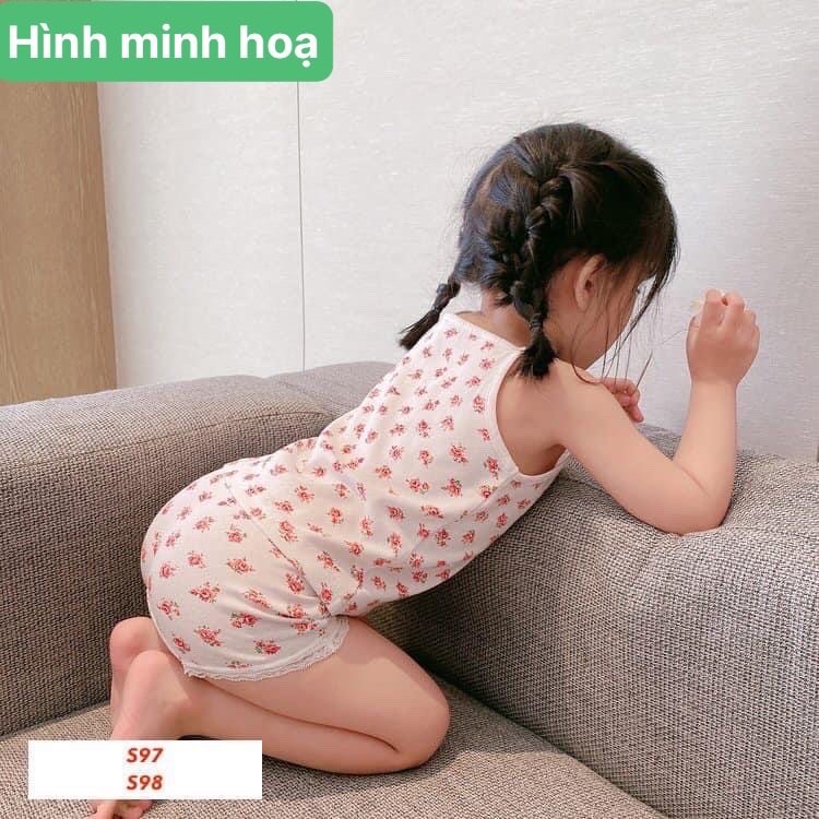 Lyvyshop - Bộ dây đùi phối ren vải thun gân cực đẹp cho bé gái 08-23kg