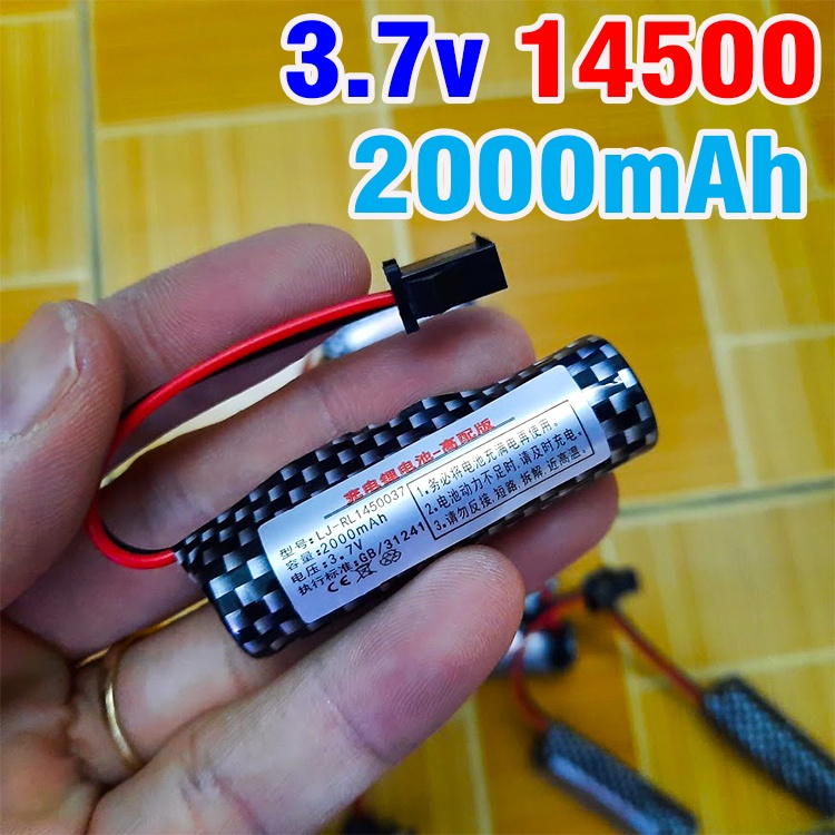 Pin sạc 14500 3.7v 2000mah xe điều khiển pin sạc loại tròn cổng SM