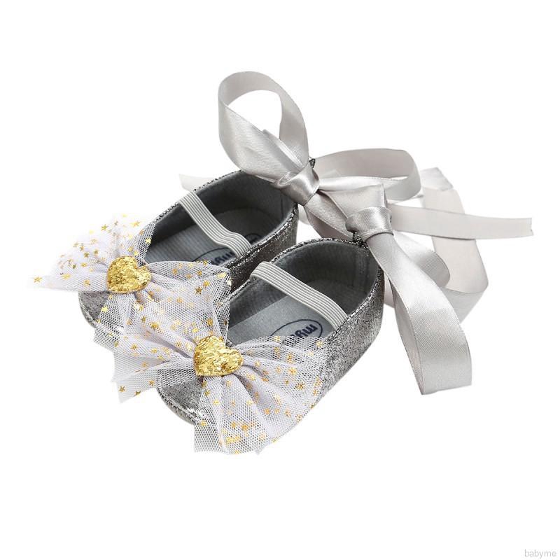 Giày búp bê phối nơ dễ thương cho bé gái tập đi