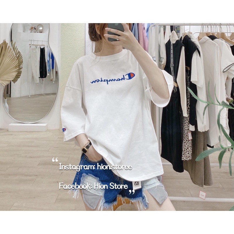 [Rẻ Vô Địch] Áo Cotton Tay Lỡ Unisex -- Áo Cham Thêu(Ảnh Thật)
