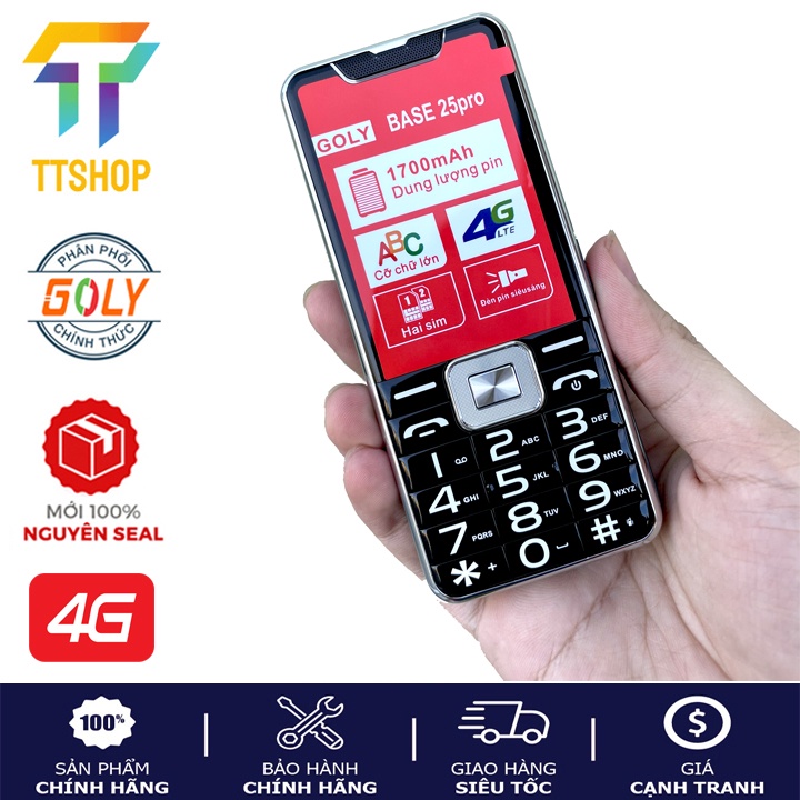 Điện thoại Goly base 25 Pro 4G loa to,sóng khỏe,màn hình lớn - Hàng chính hãng