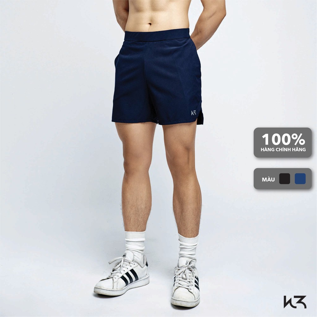 Quần Short Whistl3 Nam W3 Logo Shorts chất Poly Spandex luôn khô thoáng, 2 màu đen & navy, lưng quần bằng thun co giãn